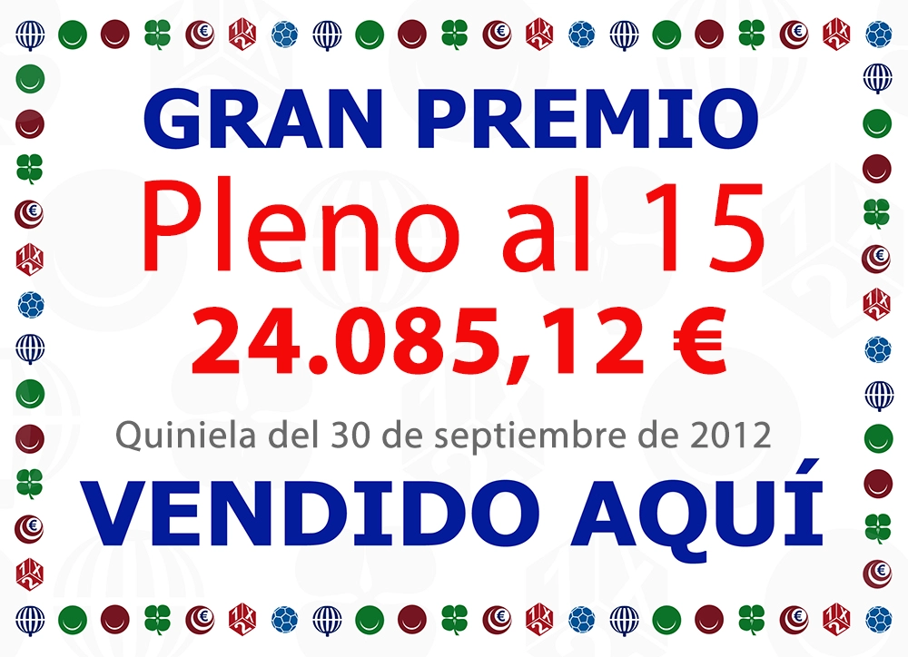 Pleno al 15 repartido por loterías y papelería Conchi.