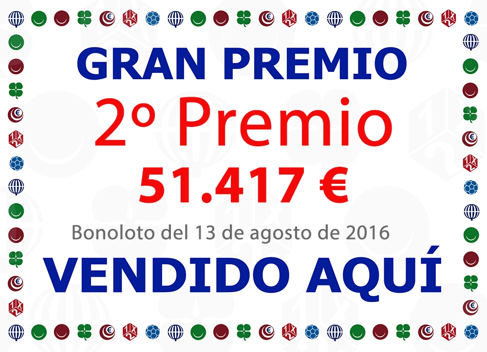 Premio de la Bonoloto repartido por loterías y papelería Conchi.